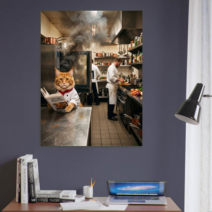 Funny Chef Cat Poster – Kitchen Disaster Culinary Chaos, Kitchen Wall Art 6