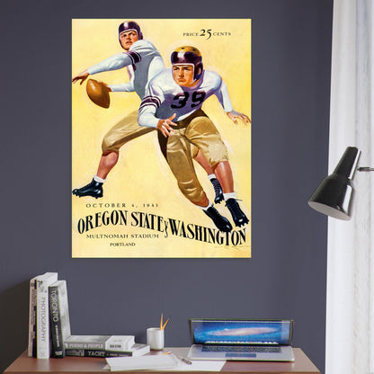 1941 Oregon State vs Washington Football Game Poster Wall Art Decor 6