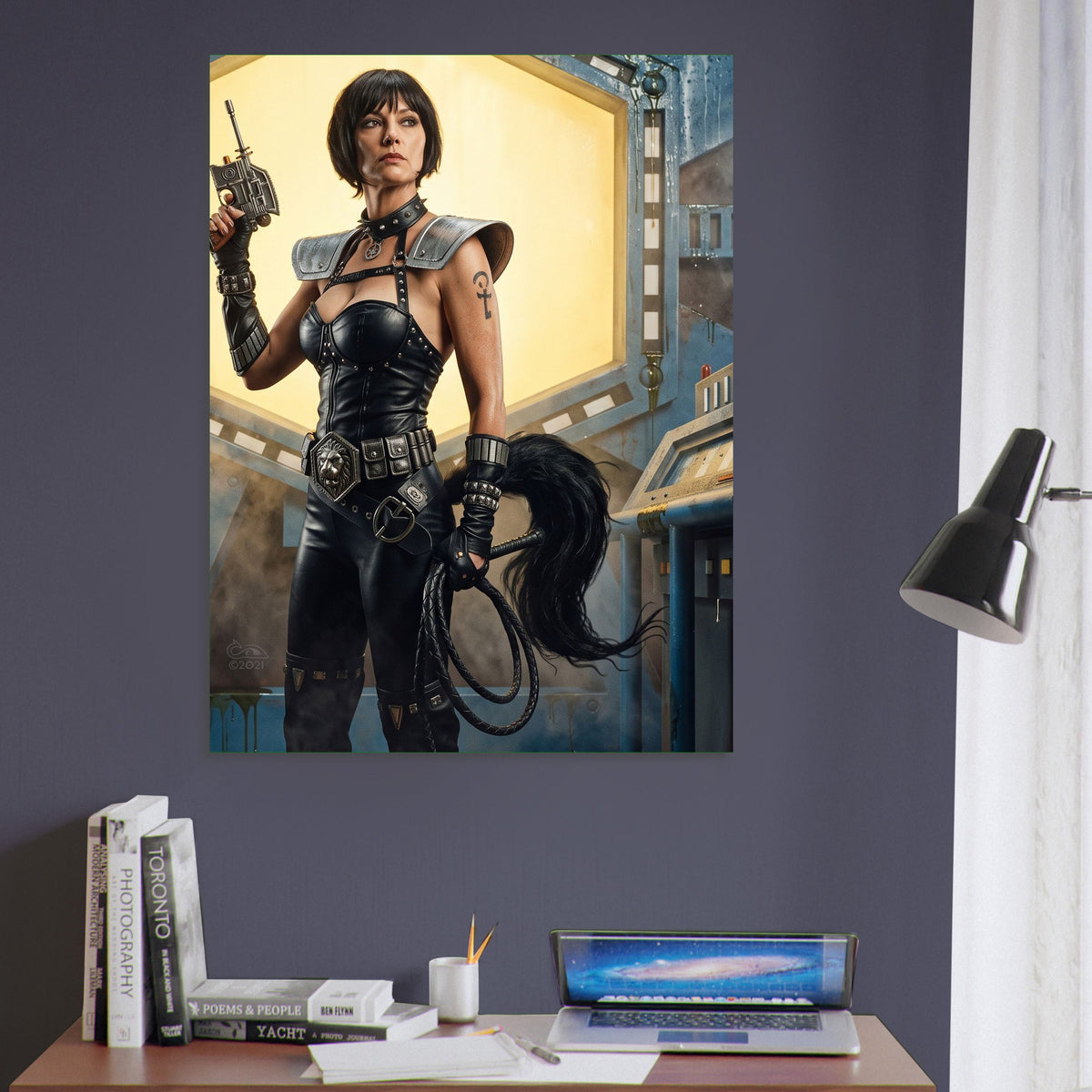 Sci-Fi Art Poster – Warrior Woman in Tactical Armor with Plasma Rifle 6
