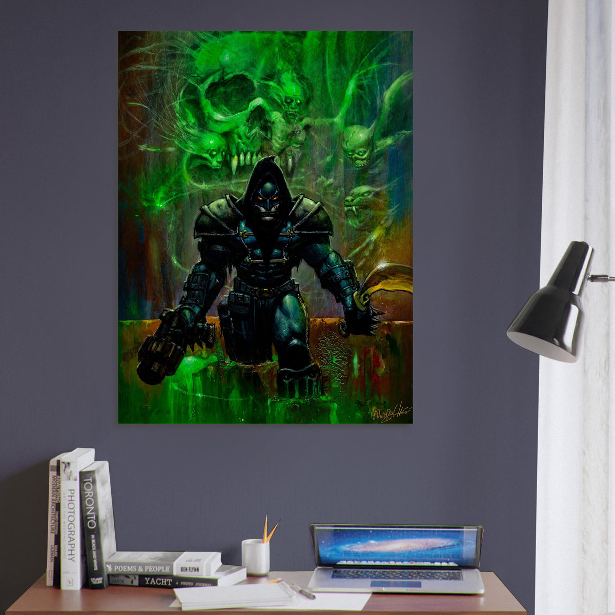 Dark Sorcerer Necromancer Poster – Green Skull Magic Fantasy Art Wall Art Decor 6