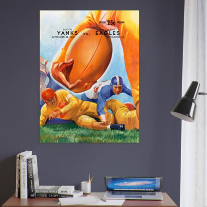 Boston Yanks vs Philadelphia Eagles 1945 Football Poster Wall Art Decor 6