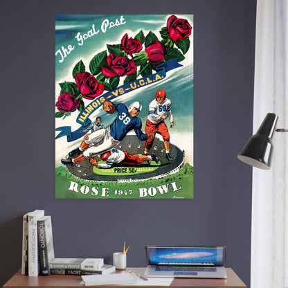 1947 Rose Bowl Football Poster – Illinois vs UCLA Game Day Art Wall Art Decor 6