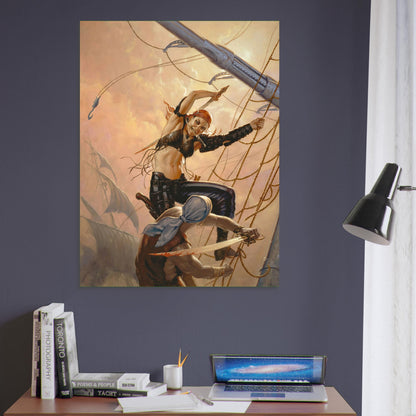 The Pirate King Poster – Todd Lockwood Fantasy Pirate Woman Art Print 2008 6