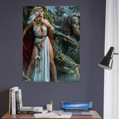 Fantasy Art Poster – Warrior Goddess in Ancient Ruins, Mystical Adventure 6