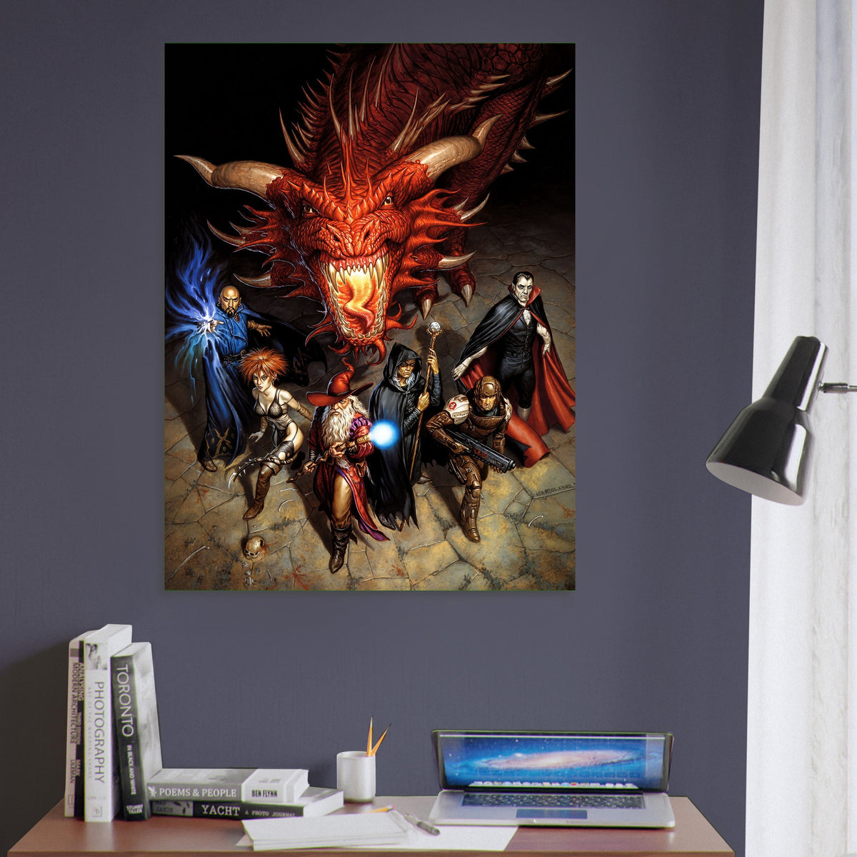Red Dragon and Adventurers Poster – Todd Lockwood D&D Fantasy Art Print 1999 6