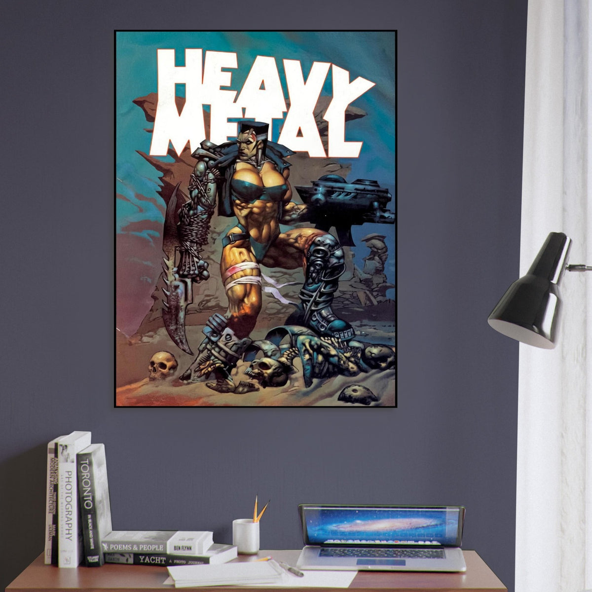SIMON BISLEY HEAVY METAL POSTER V17#3 COVER WARLADY FUTURISTIC WARRIOR ART 4