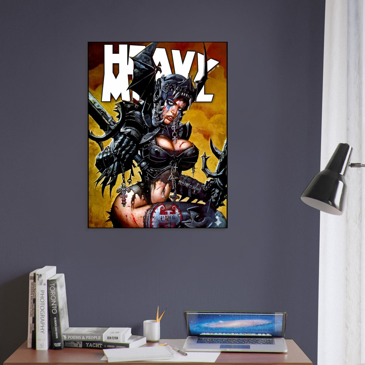 SIMON BISLEY HEAVY METAL POSTER WARRIOR WOMAN V33#4 COVER WITH GOTHIC ARMOR 6
